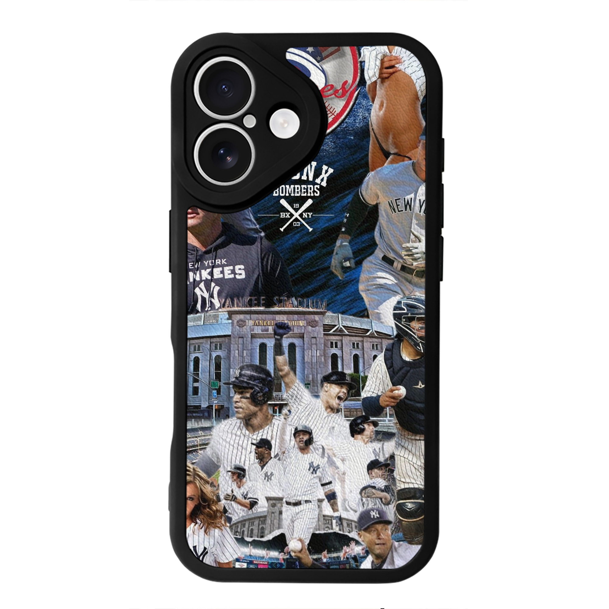 New York Yankees 336 IPhone 16 Silicone Leather Case – UV Print, Lambskin Texture – Perfect Fit, Wireless Charging Compatible, Scratch Resistant, Precise Cutouts – Stylish Protection For IPhone 16